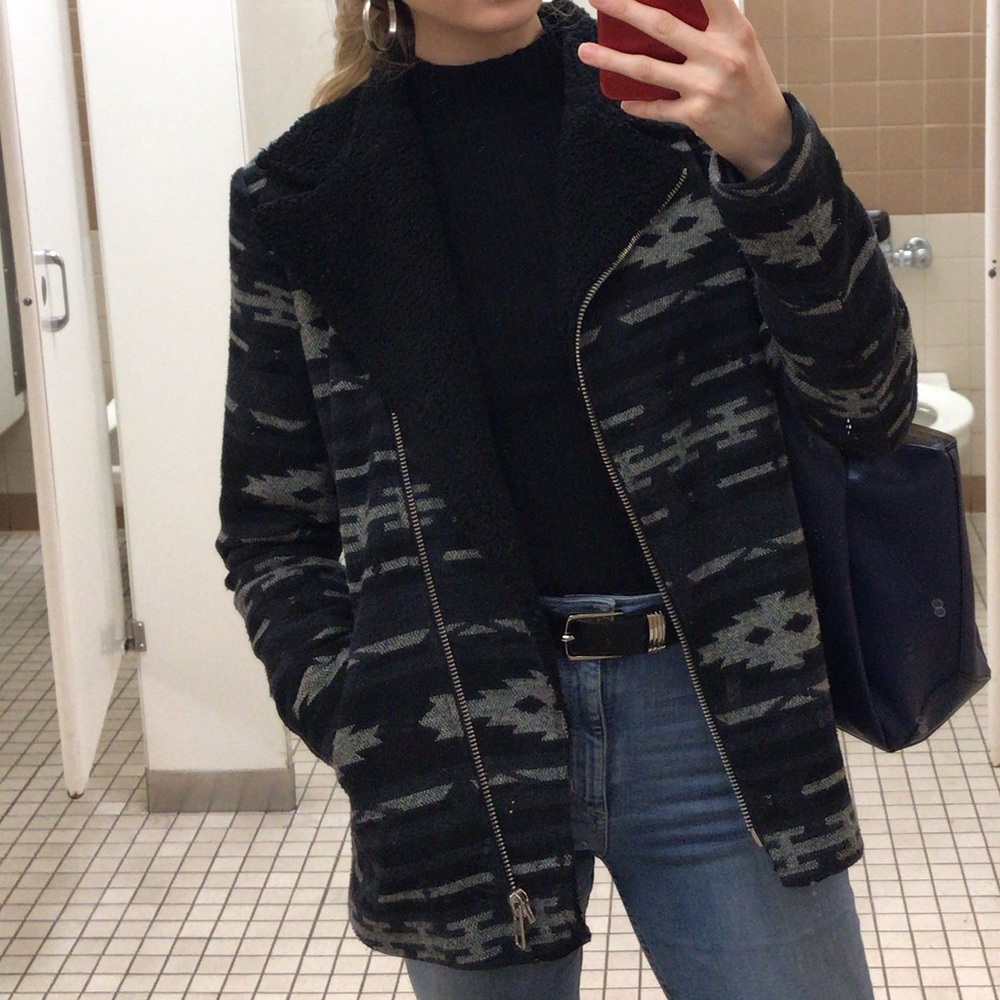 Patterned Biker Jacket